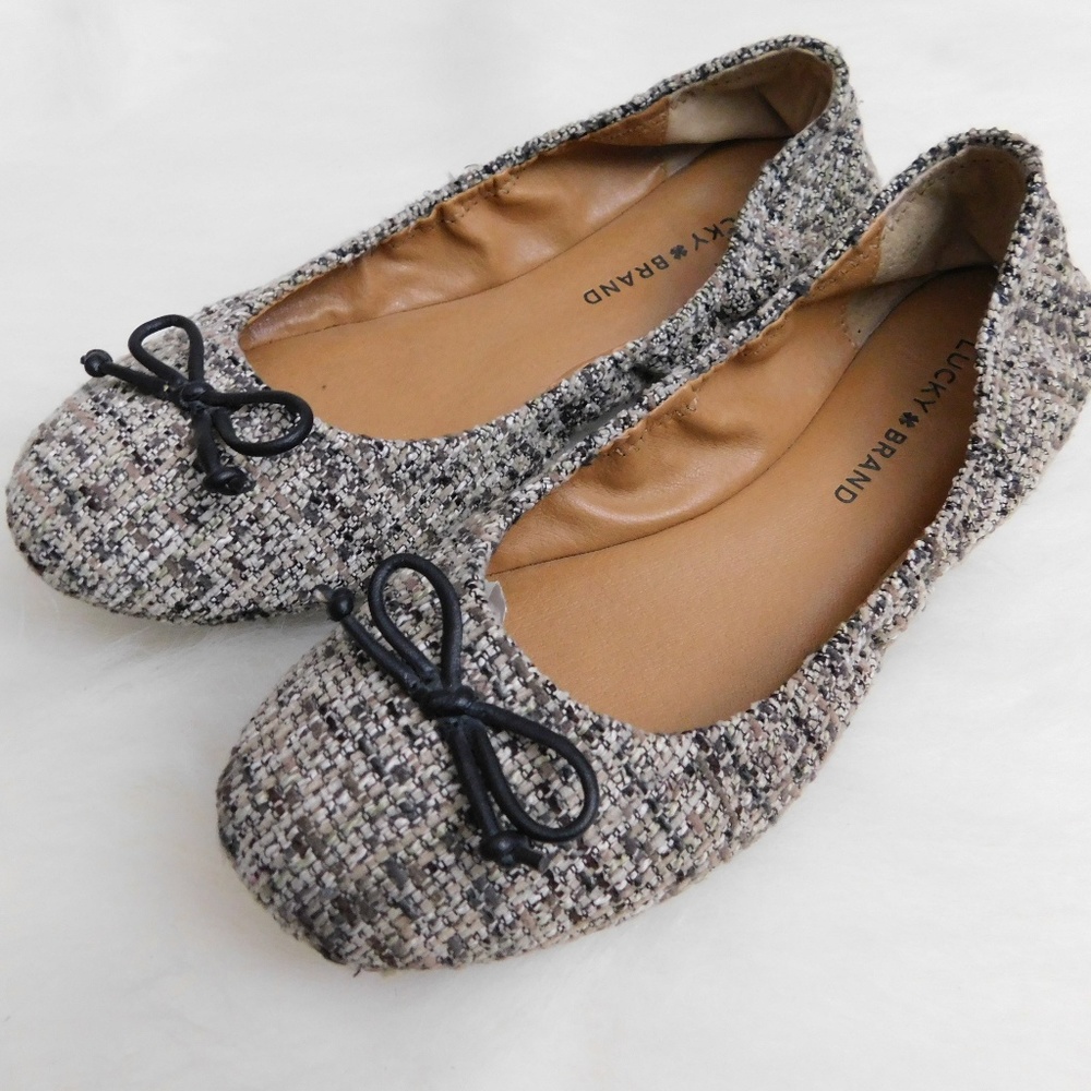 Lucky Brand Tweed Bow Ballet Flats *Size 8M